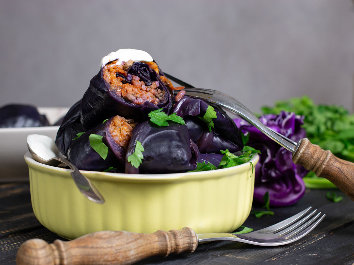 Stuffed Red Cabbage Rolls Dolmas recipe