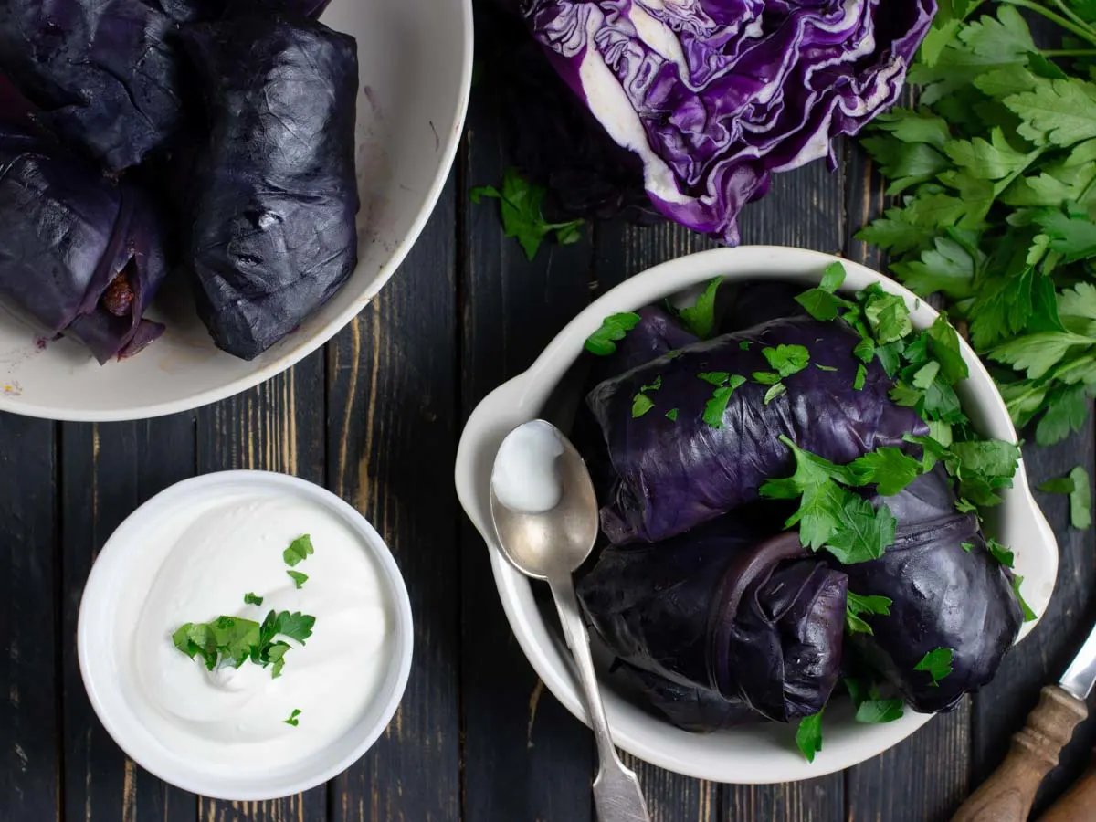 Stuffed Red Cabbage Rolls Romanian recipe