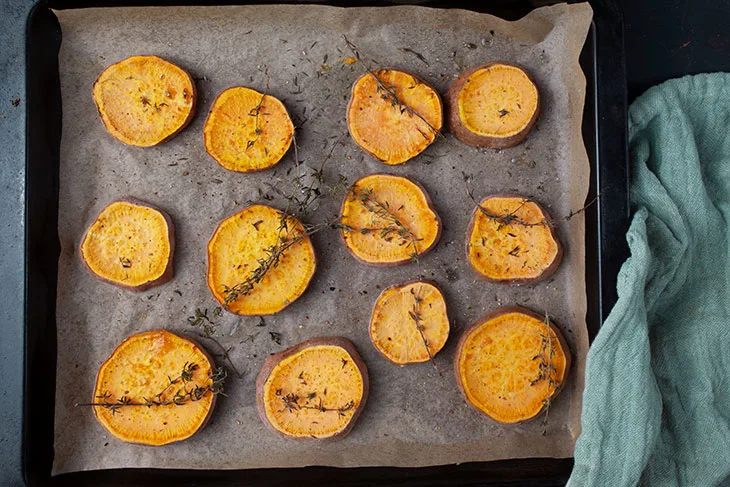 Garlicky Smashed Sweet Potatoes