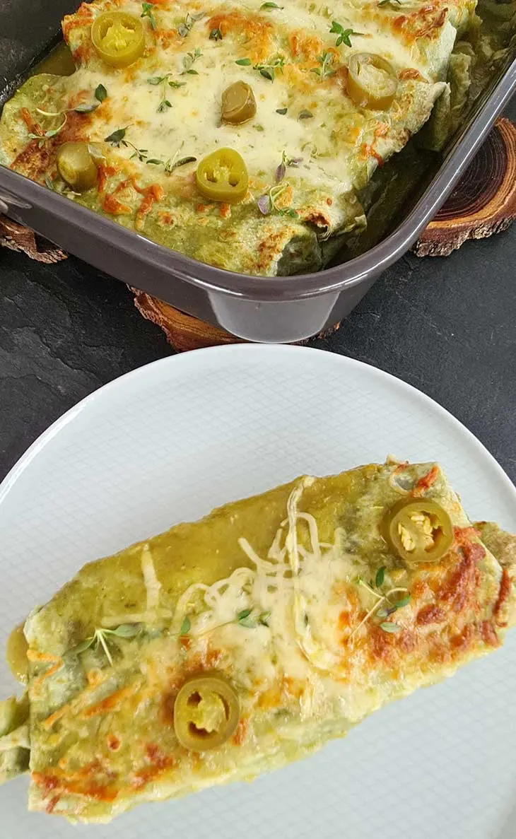 Enchiladas cu salsa verde reteta vegana