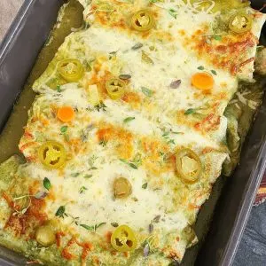 Green Enchiladas with vegan filling