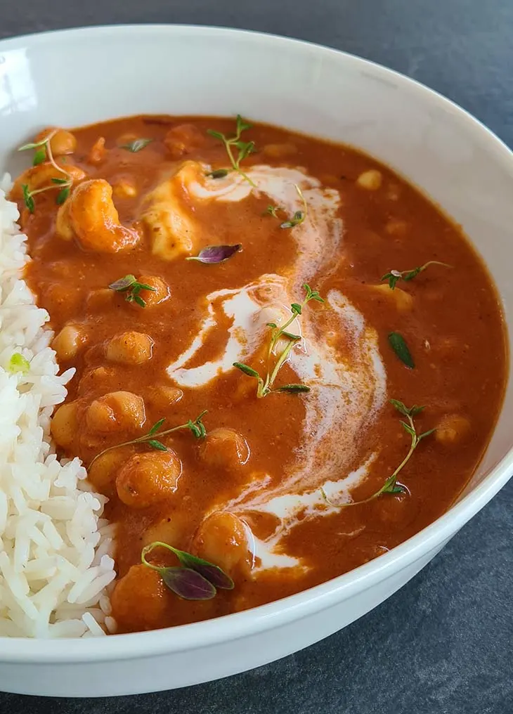 Chana Butter Paneer with Basmati Rice Vegetarian