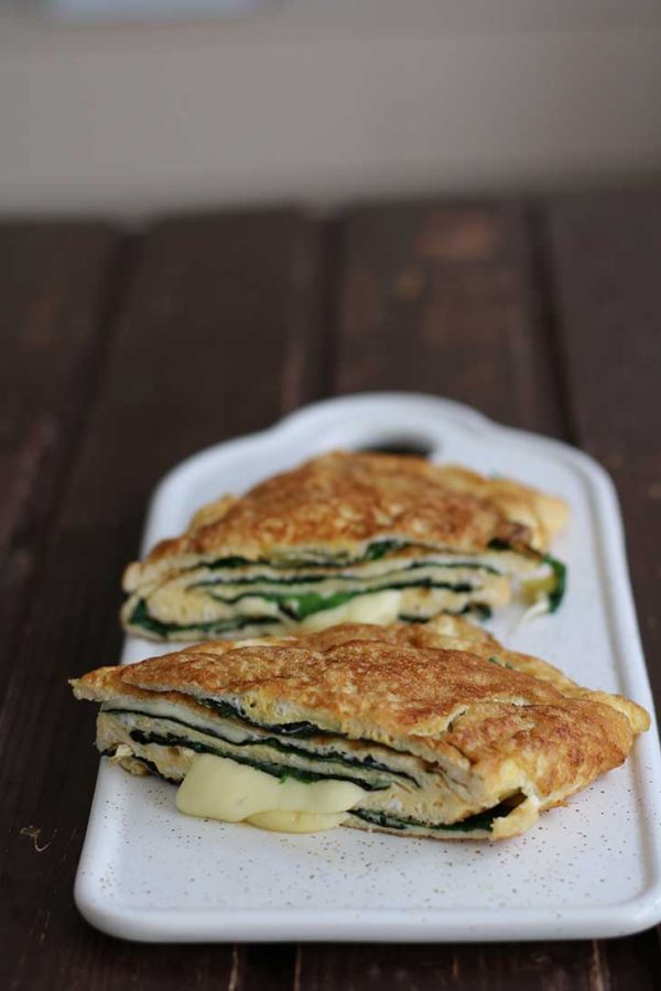 Keto Omelette with Cheese & Spinach