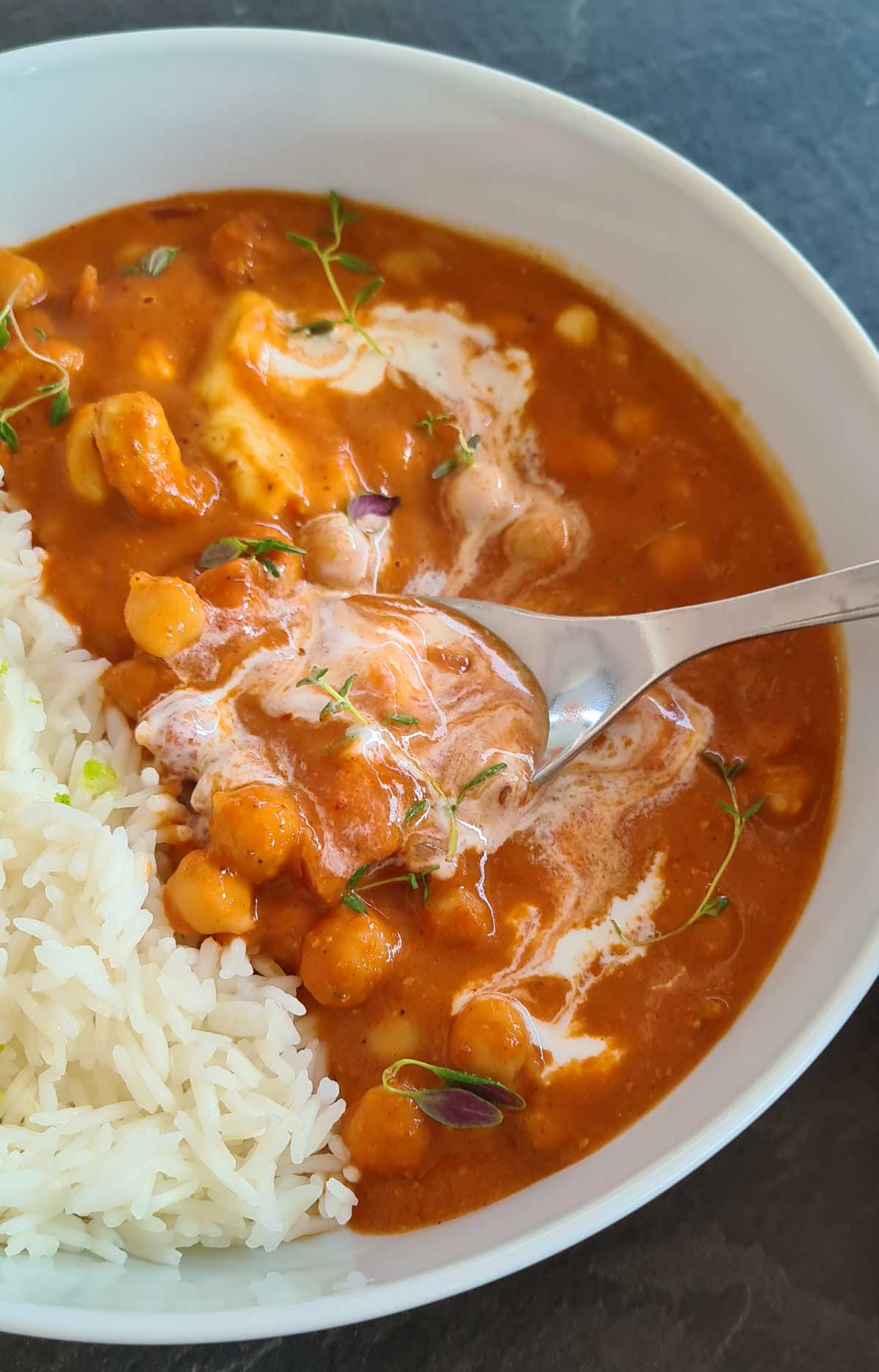 Chana Butter Paneer with Basmati Rice Vegetarian