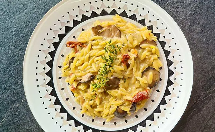 Truffle Orzo vegan recipe