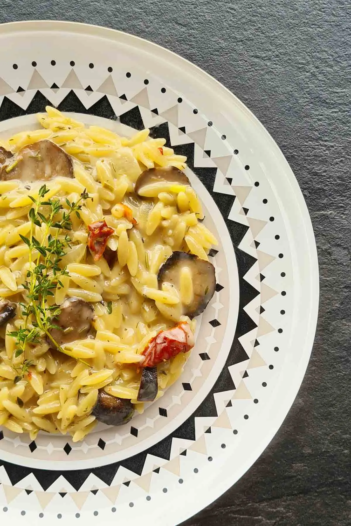 easy creamy truffle orzo