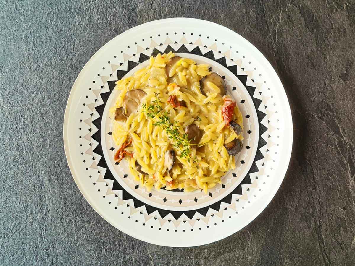 creamy truffle orzo quick recipe