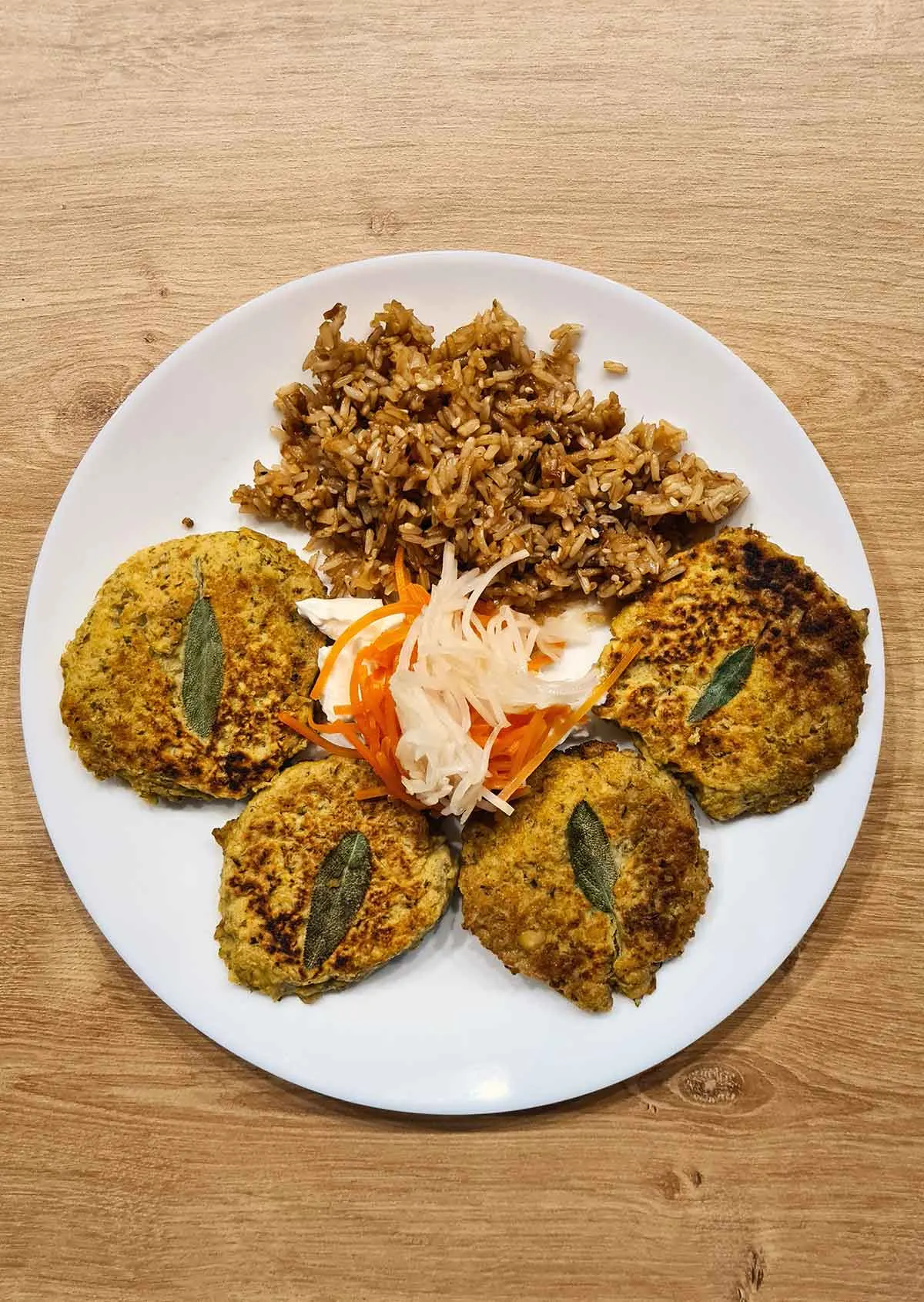 brown rice with yellow peas patties