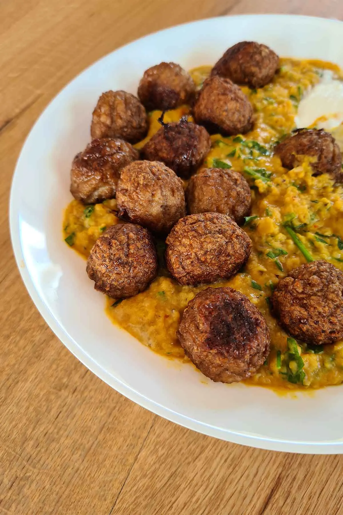 lentil stew with veggie balls