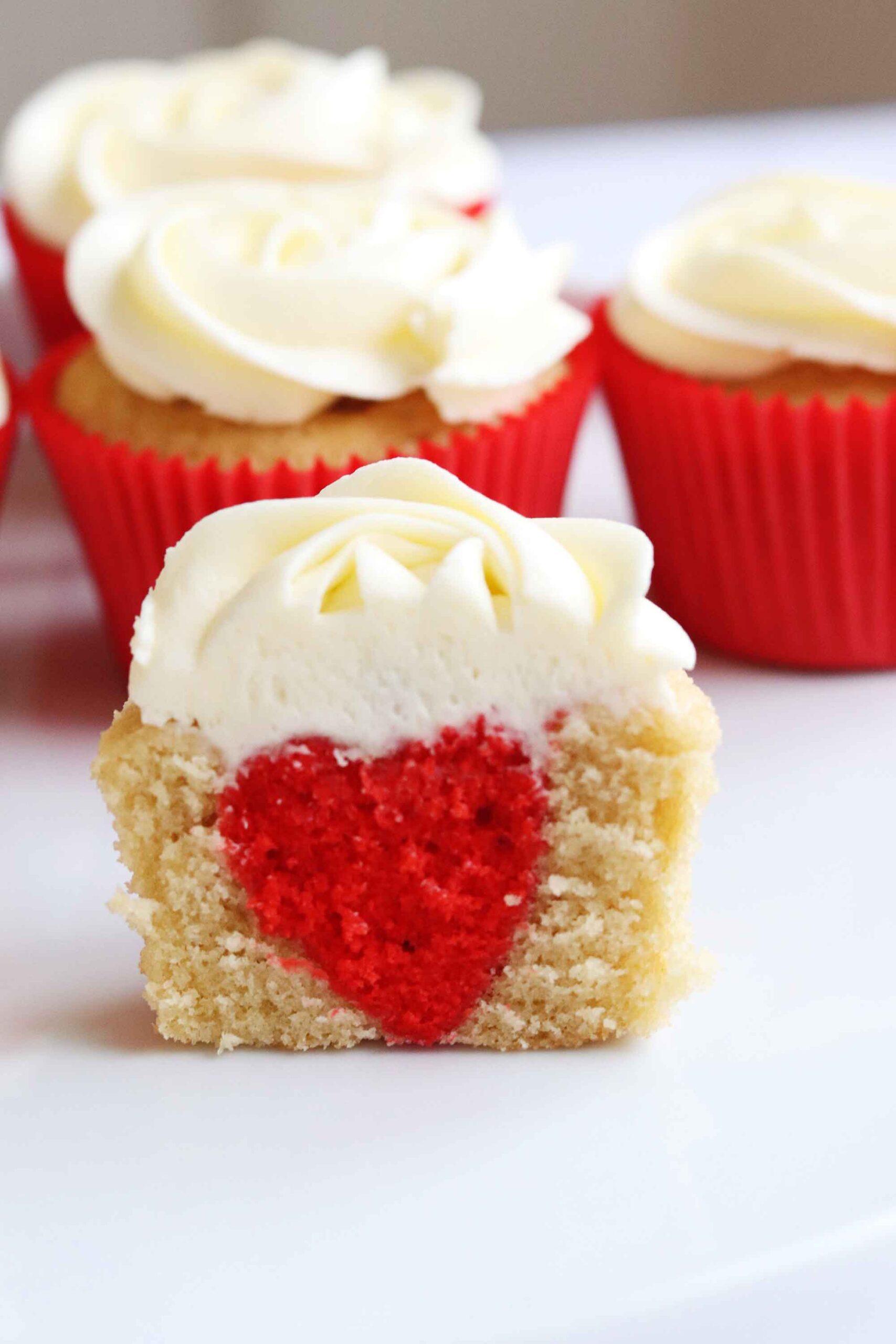 Hidden Heart Valentine’s Cupcakes