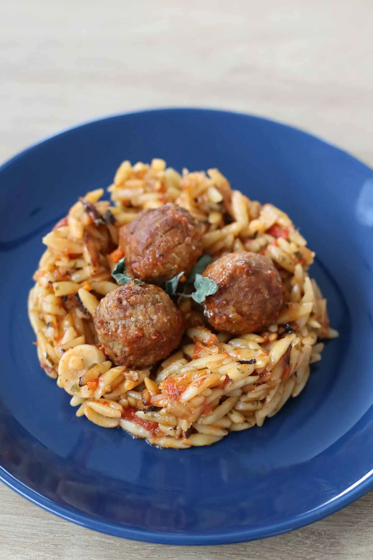 orzo with veggie balls