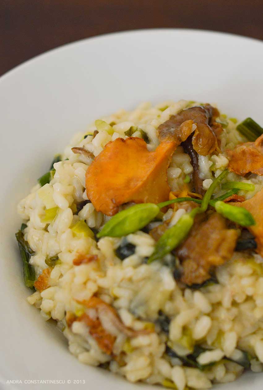 Risotto cu leurda si ciuperci de padure