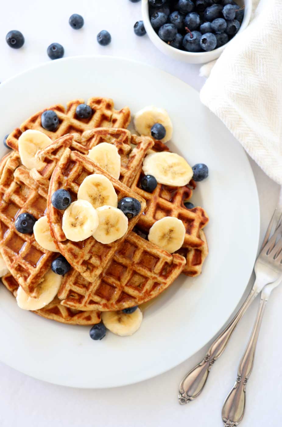 Banana Oat Waffles