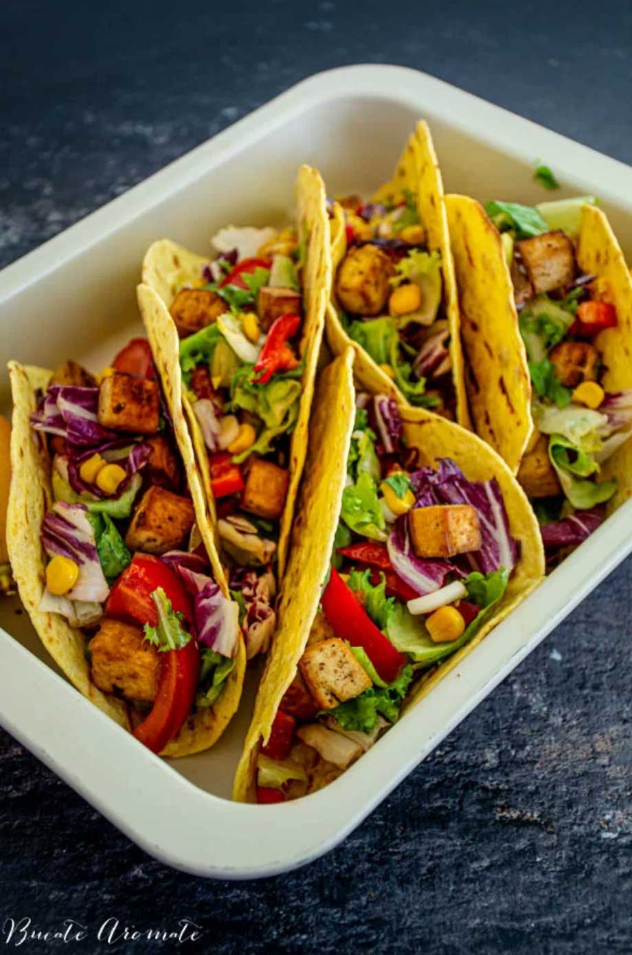 Tacos cu tofu crocant
