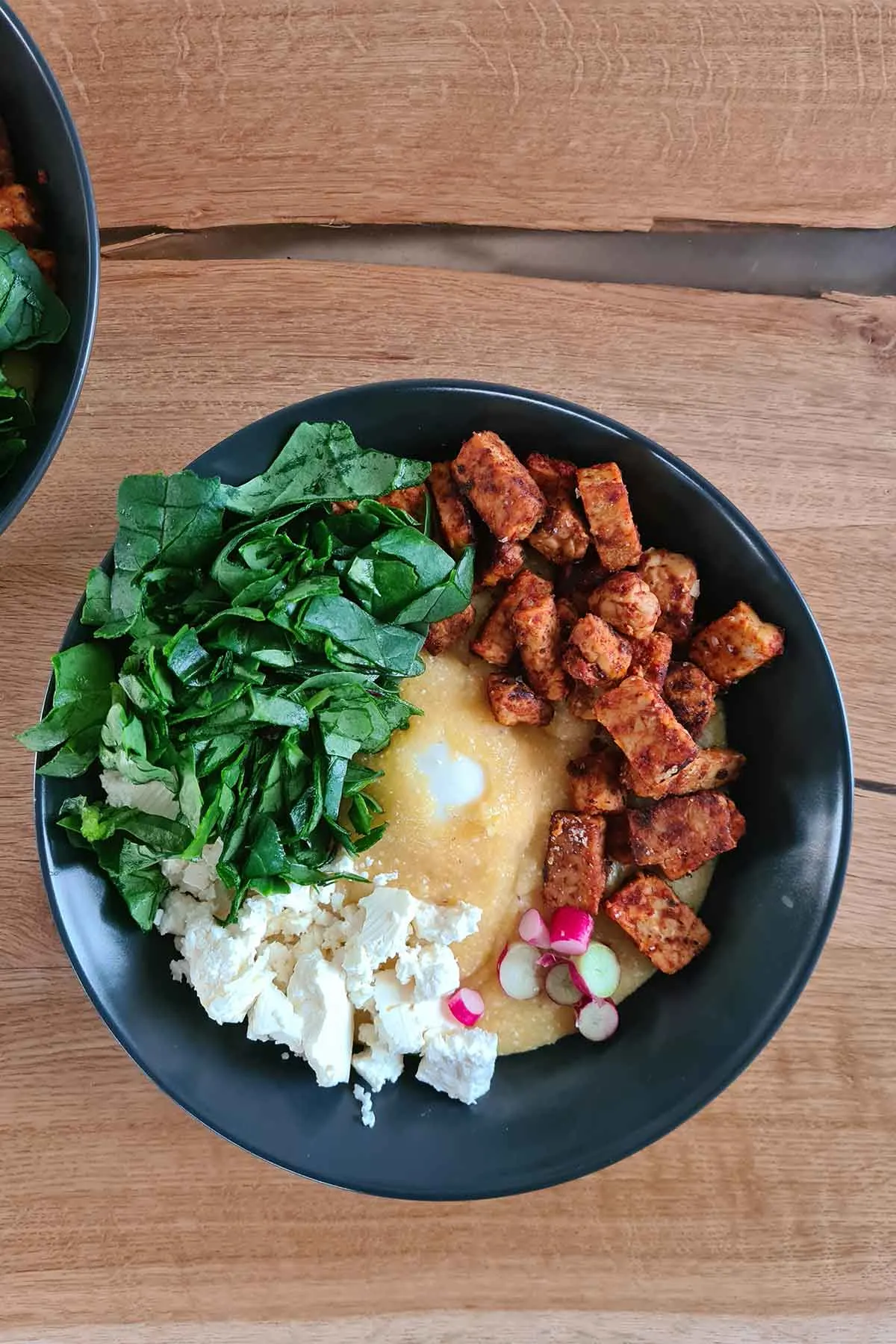 dinner polenta with cheese and tempeh cu mamaliga reteta