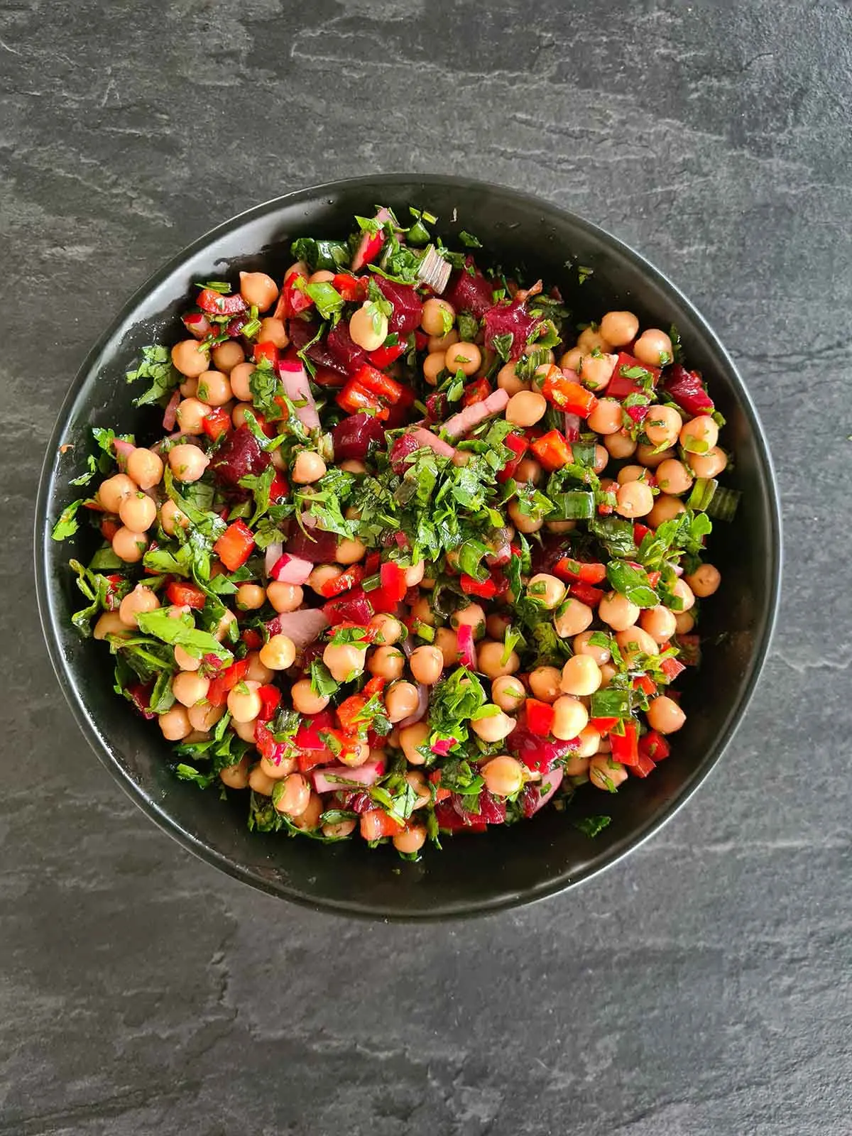 Quick Chickpeas and Roasted Beetroot 