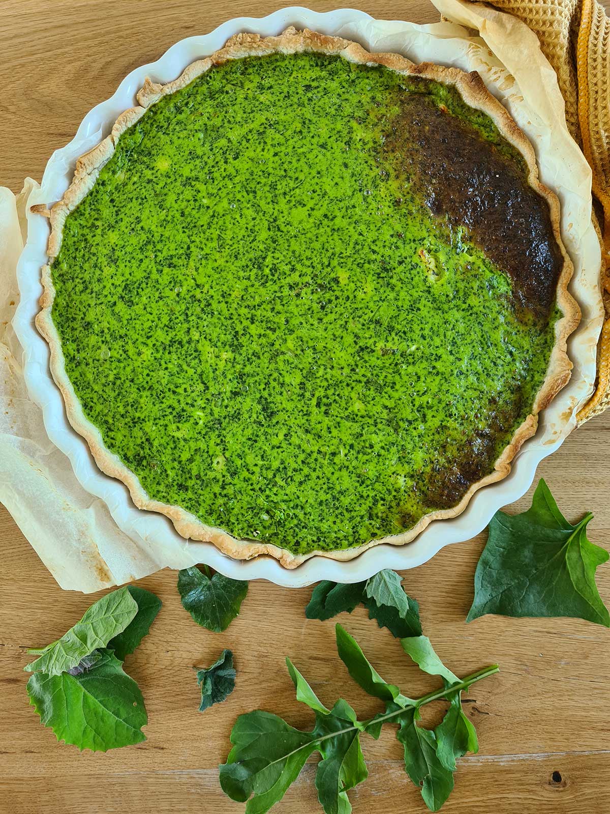 Spring Ricotta Tart with Edible Weeds 