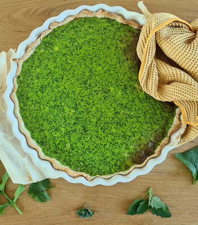 Spring Ricotta Tart with Edible Weeds recipe Tarta sarata cu ricotta si buruieni comestibile din gradina