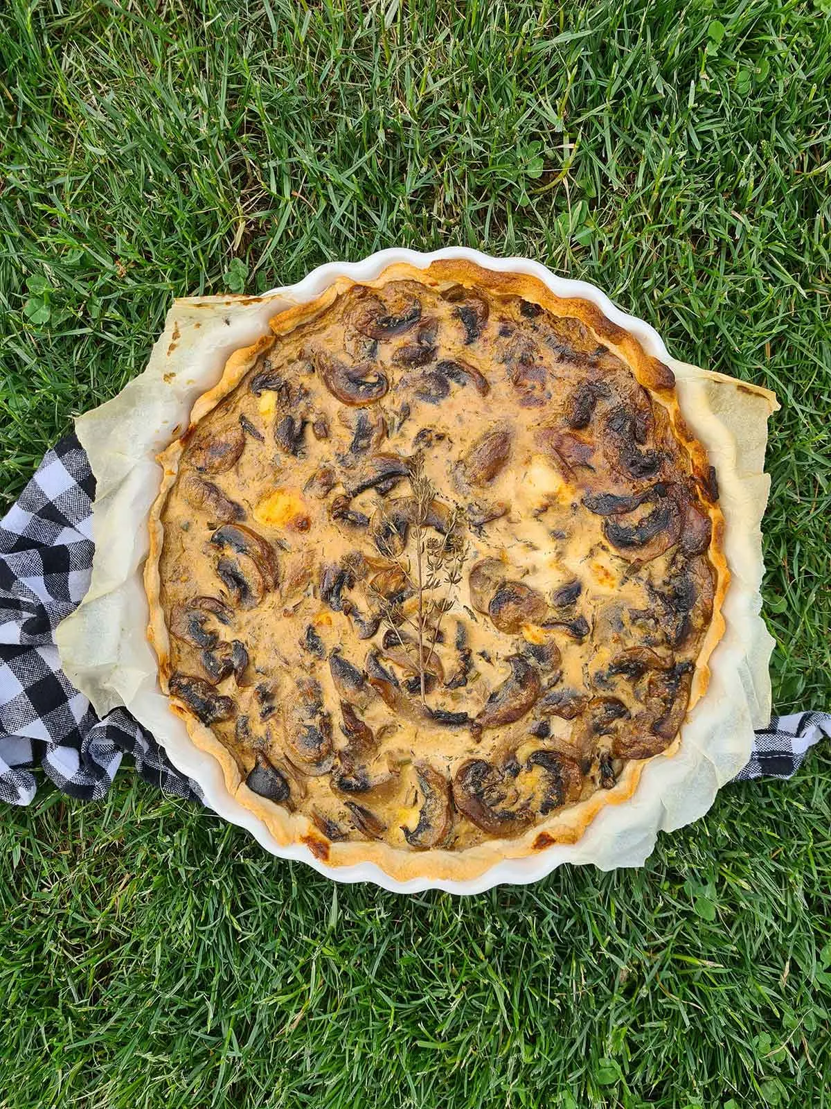 Tarta cu ciuperci si branza cu mucegai 