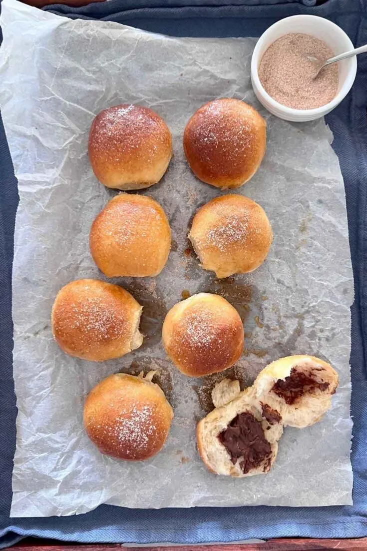 Baked Sourdough Brioche Donut Balls