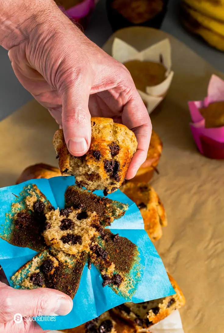 Sourdough Banana Chocolate Chip Muffins