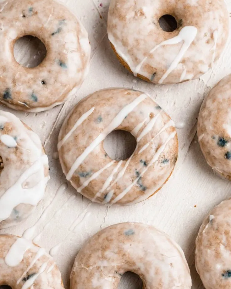 Sourdough blueberry baked donuts