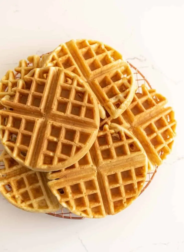 Golden Sourdough Waffles