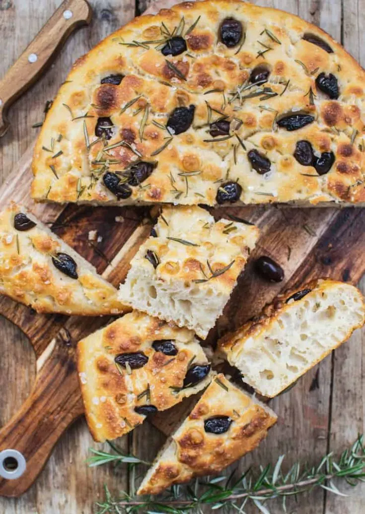 Easy Sourdough Focaccia Bread Recipe with Rosemary and Olives