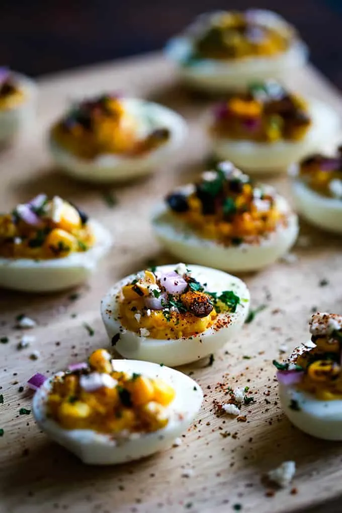 Mexican Street Corn Deviled Eggs