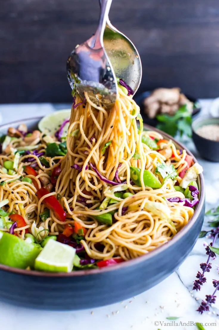 Sesame Ginger Noodle Salad with Cashews