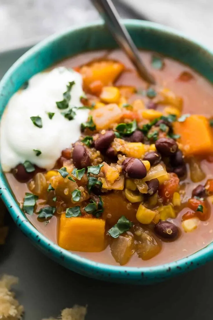 Slow-Cooker Black Bean Quinoa and Sweet Potato Stew
