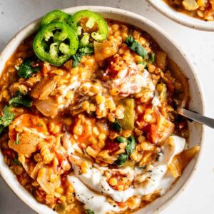 Slow Cooker Red Lentil Chili