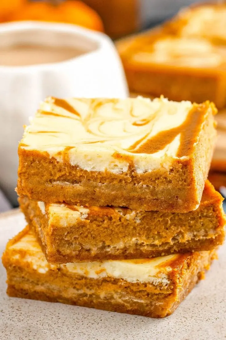 Swirled Pumpkin Cheesecake Bars