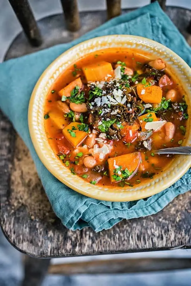 butternut squash bean kale stew