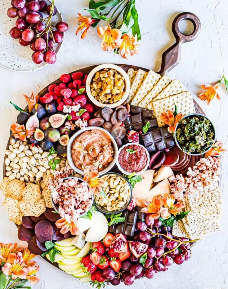 Simple Vegetarian Charcuterie Board - Fork in the Kitchen