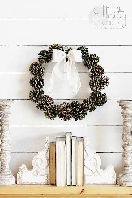 DIY Winter Pine Cone Wreath Tutorial