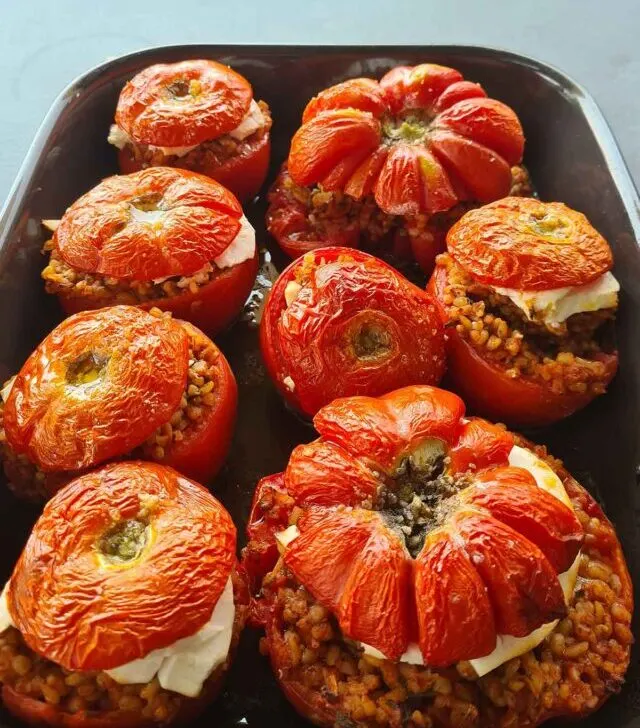 bulgur stuffed tomatoes rosii umplute cu bulgur