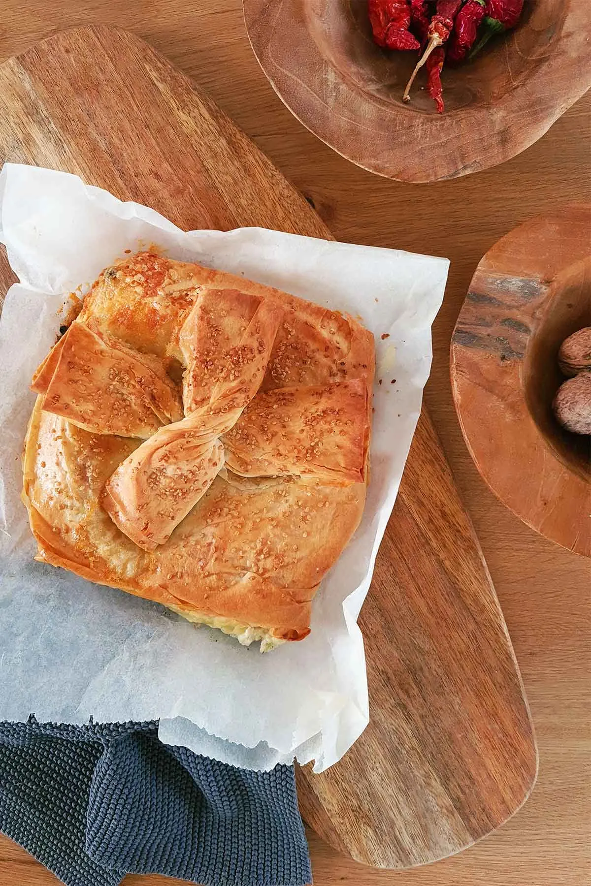 filo pie with cheese and dill 