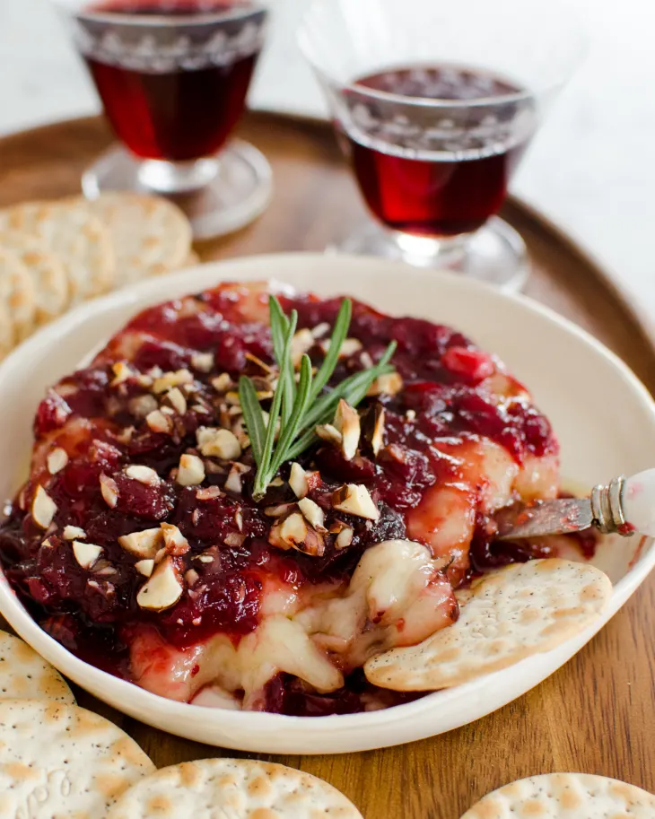 Baked Brie with Cranberry Sauce