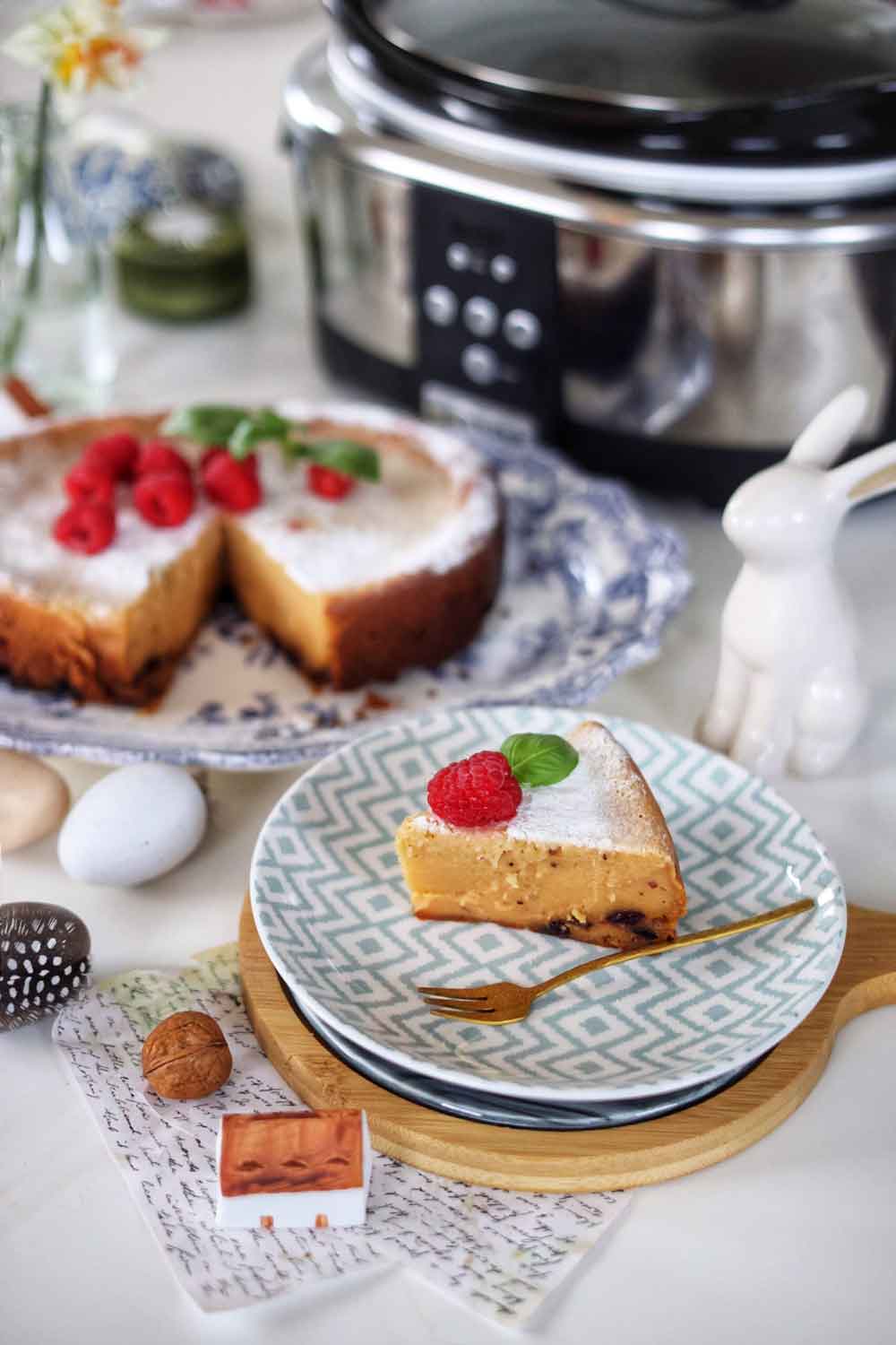 Pasca cu mascarpone si merisoare fara aluat la slow cooker