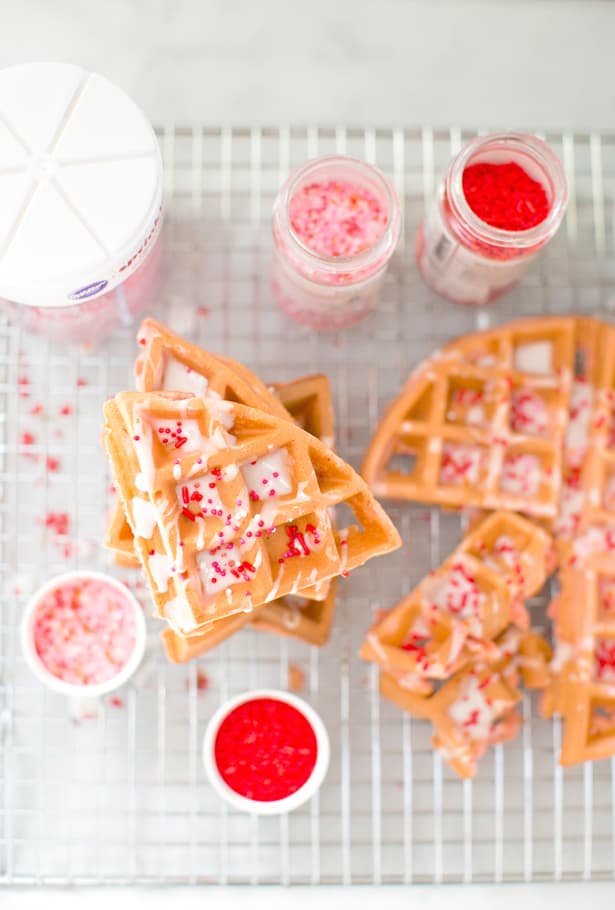 Pink Valentine's Day Waffles