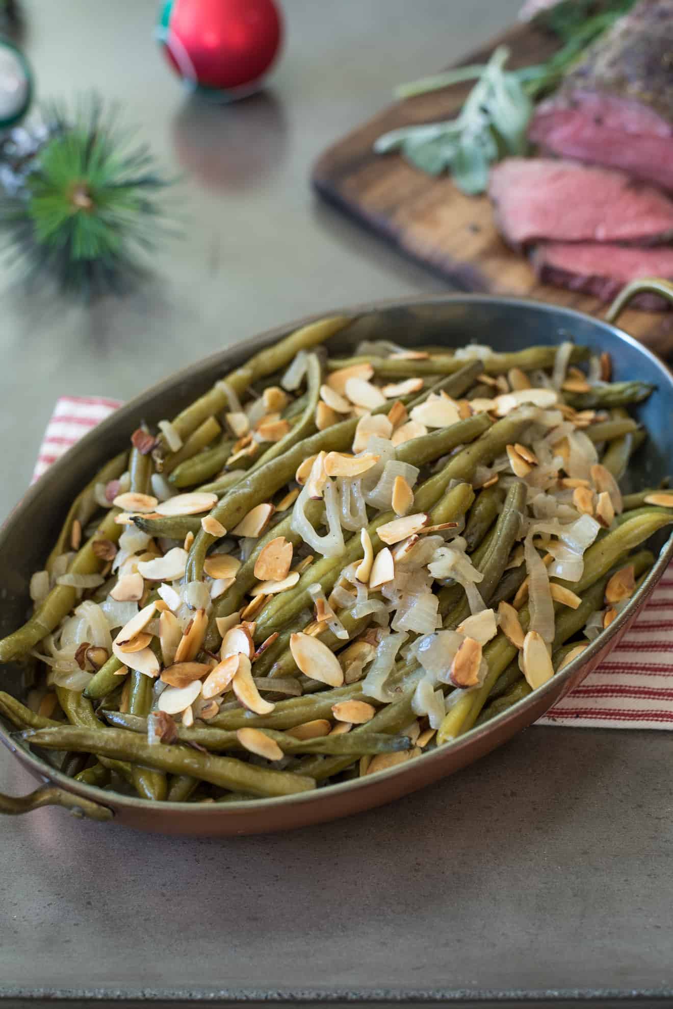 Slow Cooker Green Beans with Shallots and Almonds