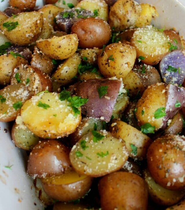 Crock Pot Herb Garlic Parmesan Potatoes
