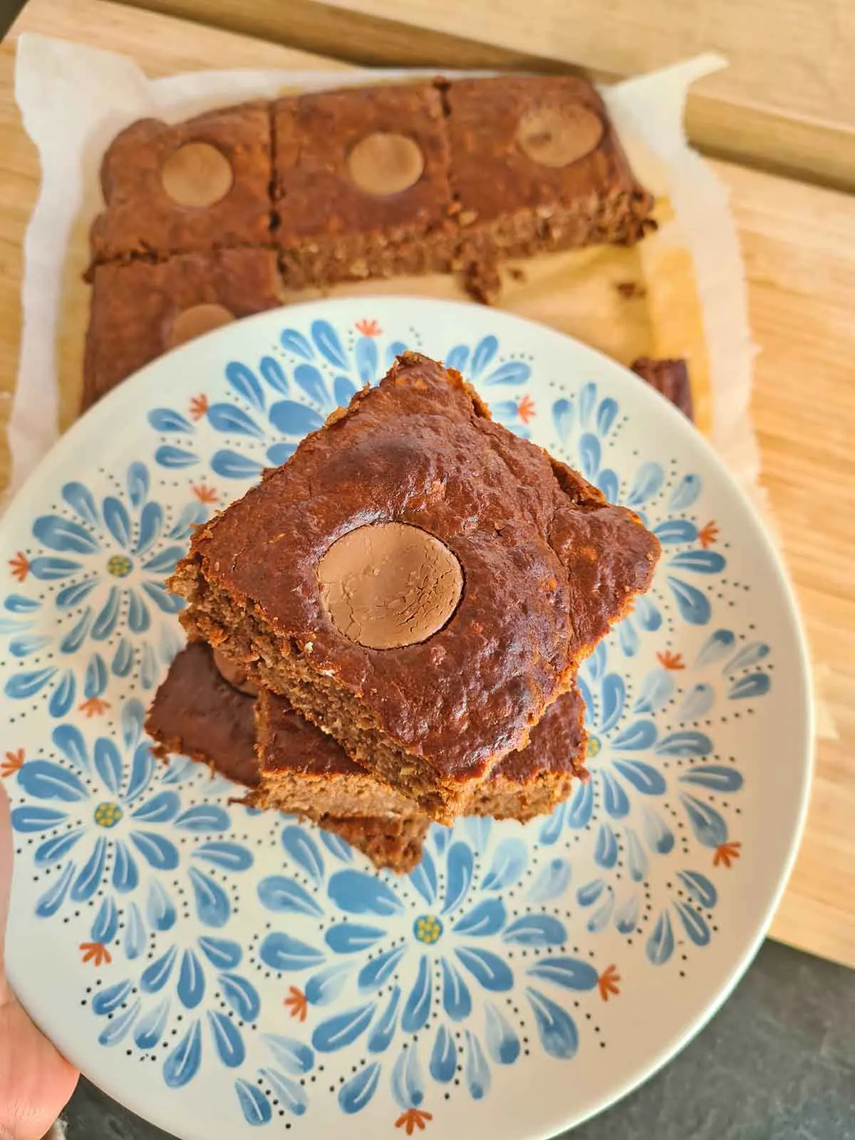 Chocolate Oats Brownies with Peanut Butter Recipe