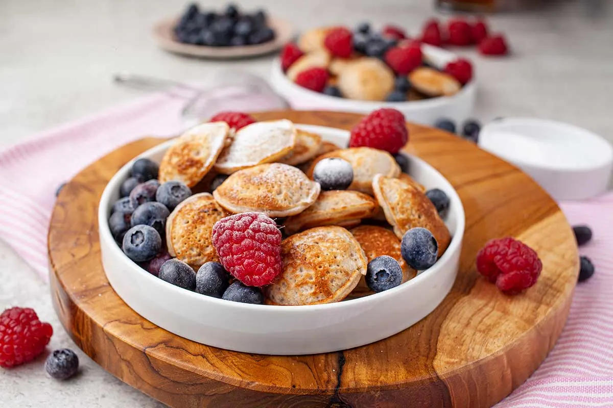 Mini Pancakes with Fresh Fruit