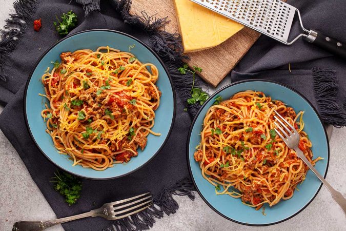 Mexican Spaghetti (Veggie Taco Spaghetti)