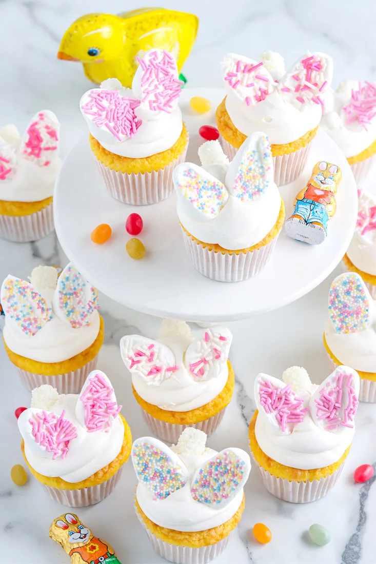 Easter Bunny Ears Cupcakes