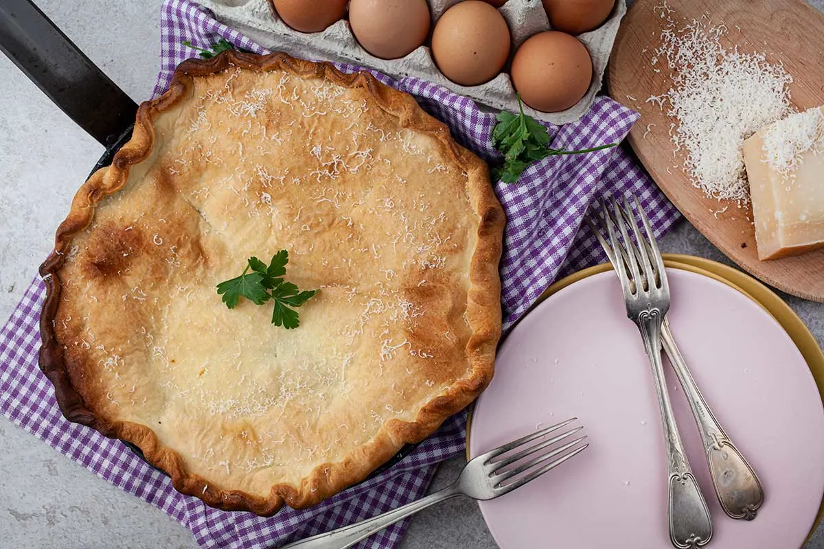 Italian Easter Pie with Spinach and Eggs Torta Pasqualina 