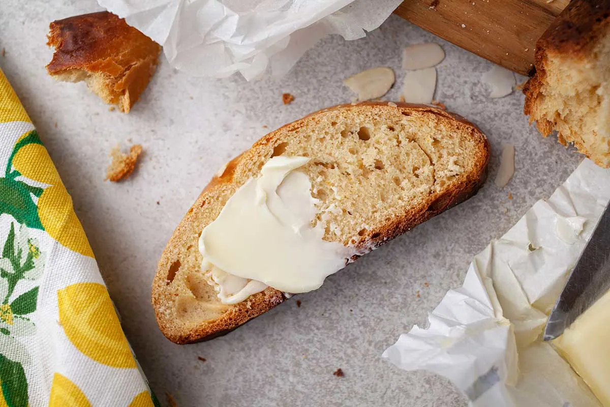 Tsoureki - Greek Easter Bread Slice 