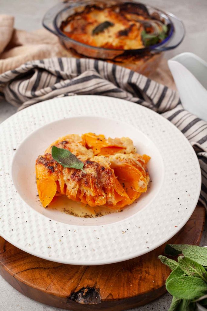 Sweet Potato Gratin with Gruyere Cheese